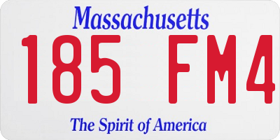MA license plate 185FM4
