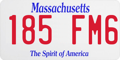 MA license plate 185FM6