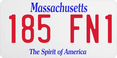 MA license plate 185FN1