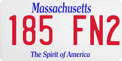 MA license plate 185FN2