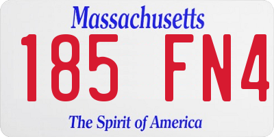 MA license plate 185FN4