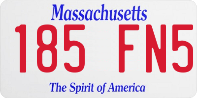 MA license plate 185FN5