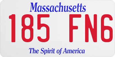 MA license plate 185FN6