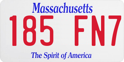 MA license plate 185FN7