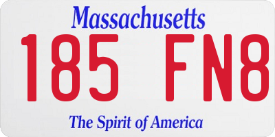 MA license plate 185FN8