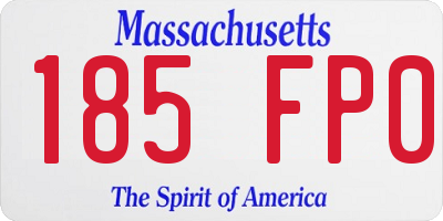 MA license plate 185FP0