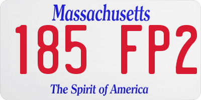 MA license plate 185FP2