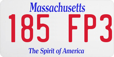 MA license plate 185FP3