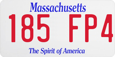 MA license plate 185FP4