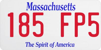 MA license plate 185FP5