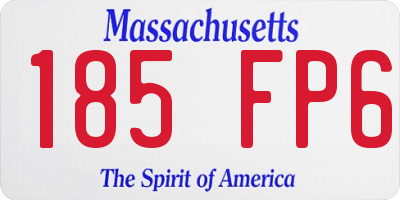 MA license plate 185FP6