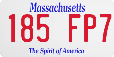 MA license plate 185FP7