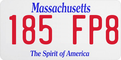 MA license plate 185FP8
