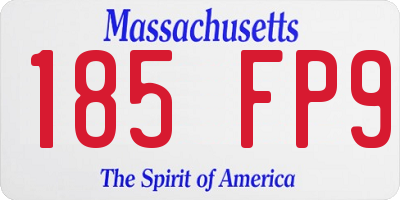 MA license plate 185FP9