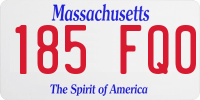 MA license plate 185FQ0