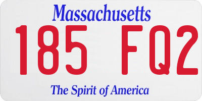 MA license plate 185FQ2