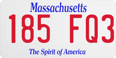 MA license plate 185FQ3