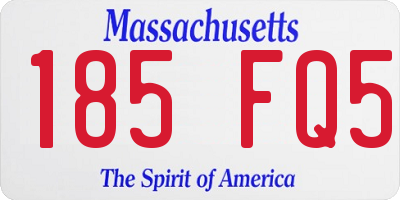 MA license plate 185FQ5