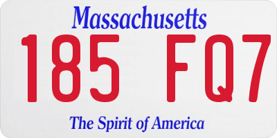 MA license plate 185FQ7