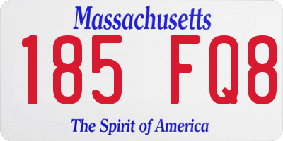 MA license plate 185FQ8