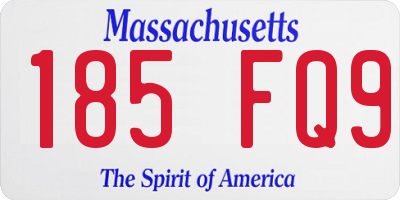 MA license plate 185FQ9