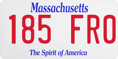 MA license plate 185FR0