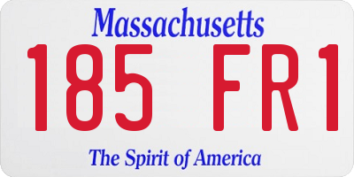 MA license plate 185FR1