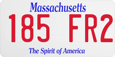 MA license plate 185FR2