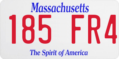 MA license plate 185FR4