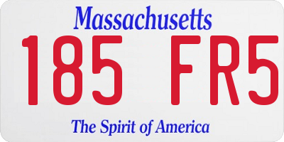 MA license plate 185FR5
