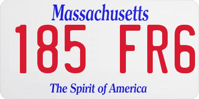 MA license plate 185FR6
