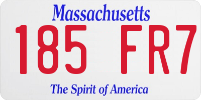 MA license plate 185FR7