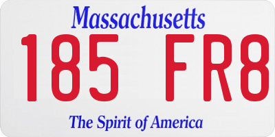 MA license plate 185FR8