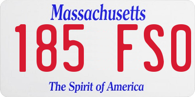 MA license plate 185FS0