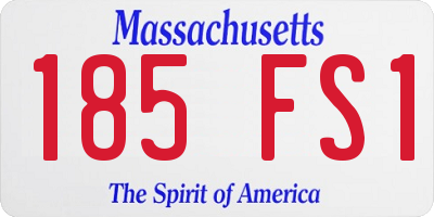 MA license plate 185FS1