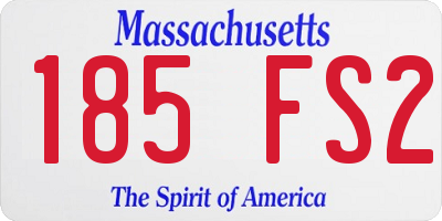 MA license plate 185FS2