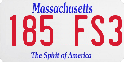 MA license plate 185FS3