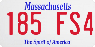 MA license plate 185FS4
