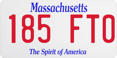 MA license plate 185FT0