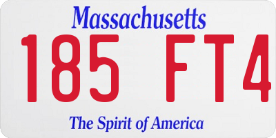 MA license plate 185FT4