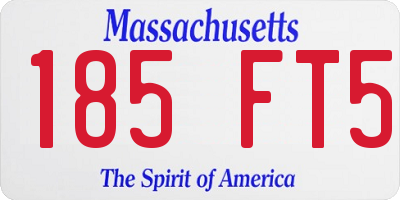 MA license plate 185FT5