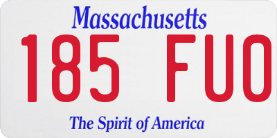 MA license plate 185FU0