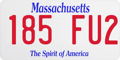 MA license plate 185FU2