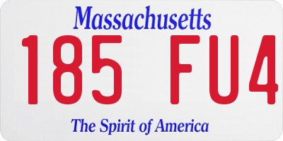 MA license plate 185FU4