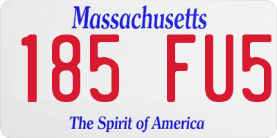 MA license plate 185FU5