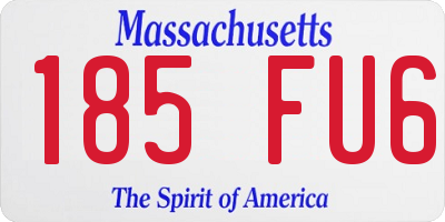 MA license plate 185FU6