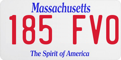 MA license plate 185FV0