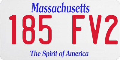 MA license plate 185FV2