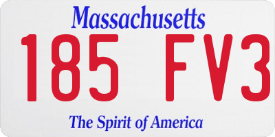 MA license plate 185FV3