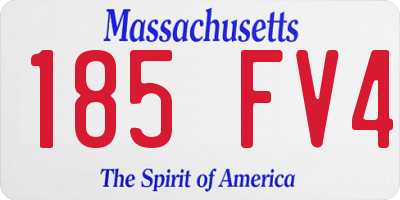 MA license plate 185FV4